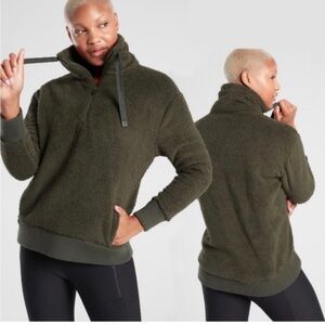 Athleta Dark Green Fleece Top